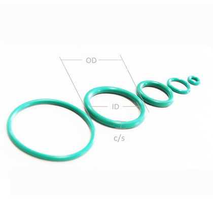 حلقات FKM 90 Shore A Rubber O Rings AS568 0.04 بوصة - 0.275 بوصة المقطع العرضي